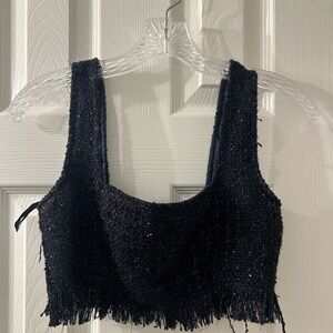 Sparkly tweed ultra crop top